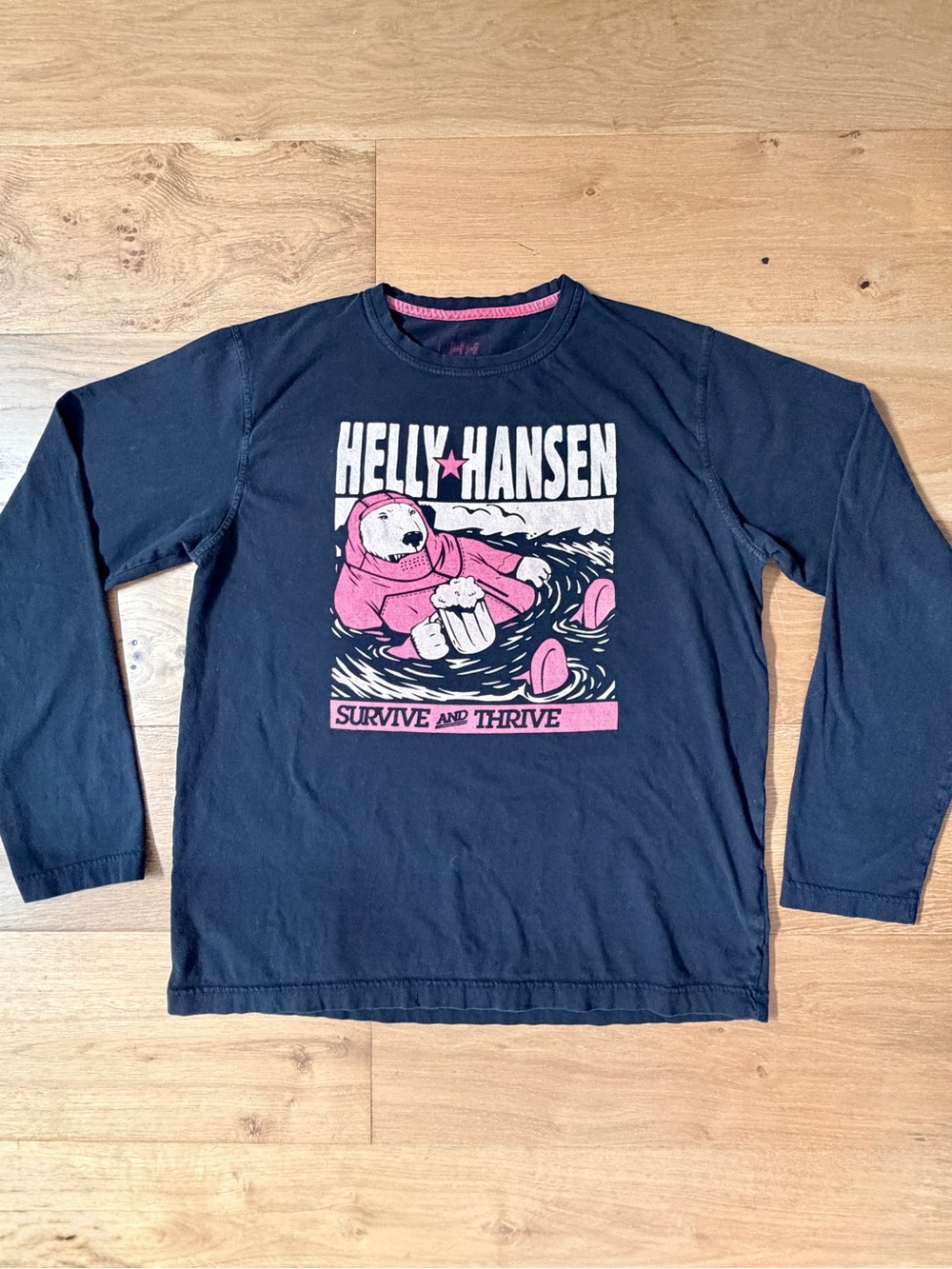Helly Hansen Survive and Thrive Polar Bear Plunge LS Tee Black Mens L Gorpcore